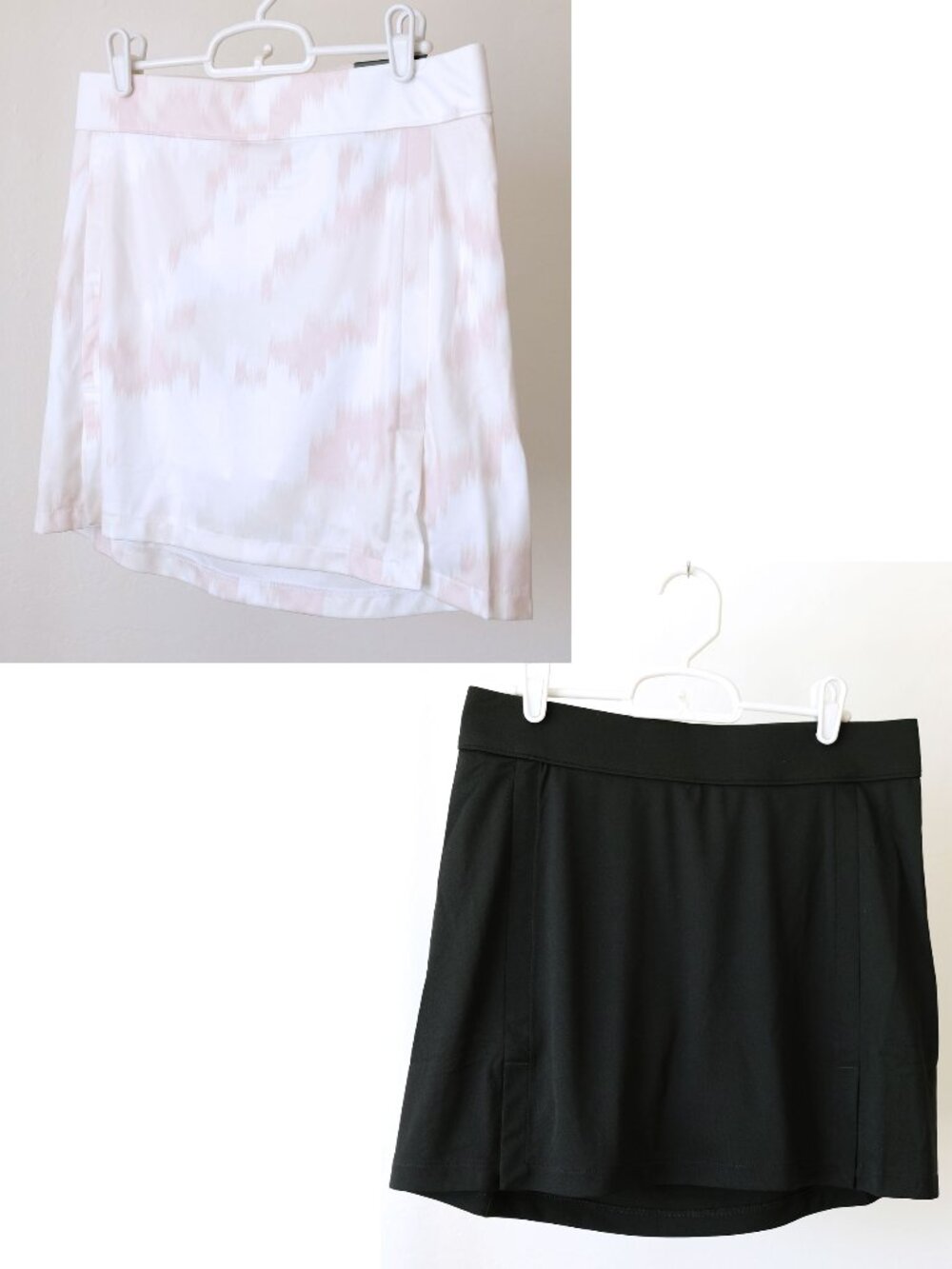 NWT J.Lindeberg Golf 2-Skirt Lot, Amelie in Warp Gray Lilac and Black, Size M